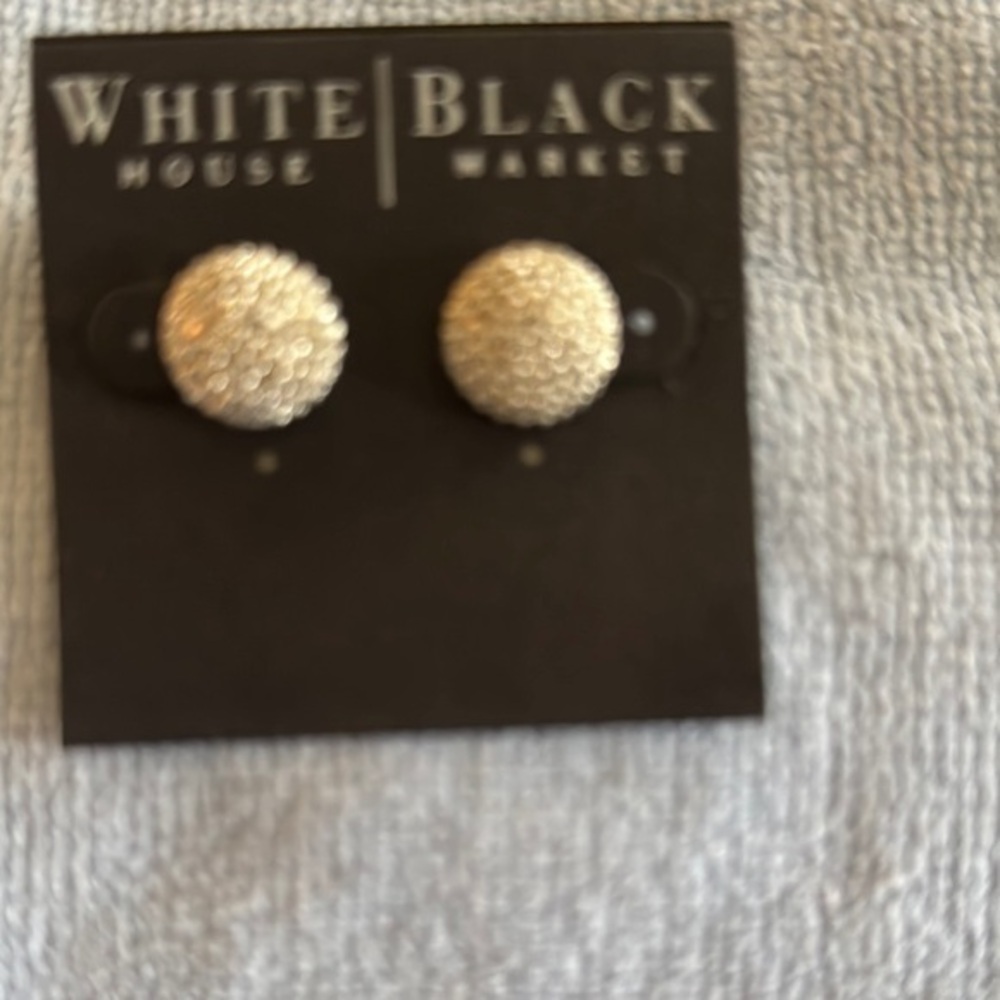 White House Black Market Silver Geometric Earrings-Brand New